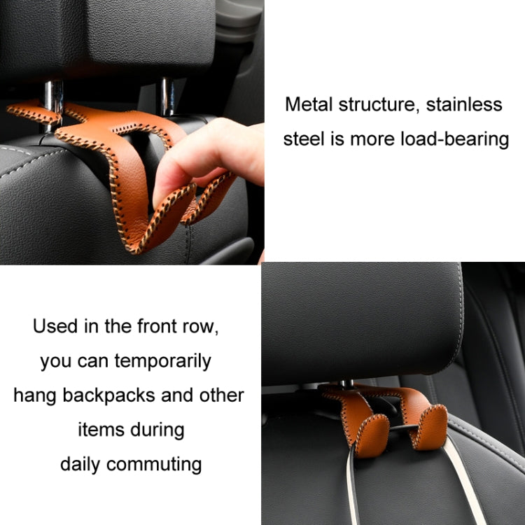 Car Double Hook Stainless Steel Rear Headrest Mobile Phone Holder(Black Red Line) - Auto Fastener & Clips by PMC TechLife | Online Shopping South Africa | PMC TechLife | Buy Now Pay Later Mobicred