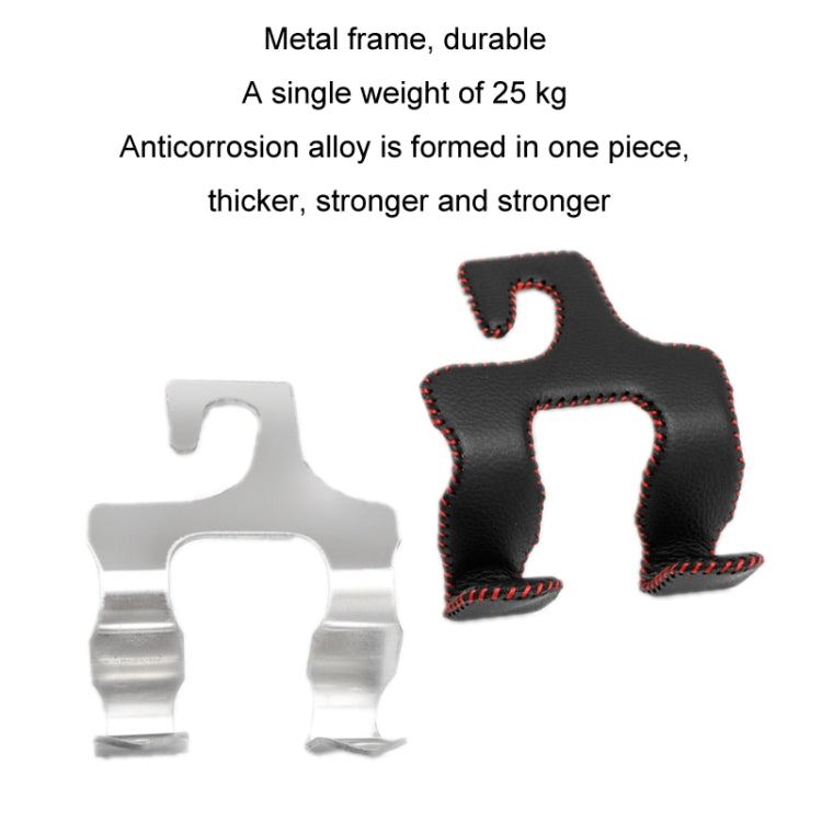 Car Double Hook Stainless Steel Rear Headrest Mobile Phone Holder(Black Red Line) - Auto Fastener & Clips by PMC TechLife | Online Shopping South Africa | PMC TechLife | Buy Now Pay Later Mobicred