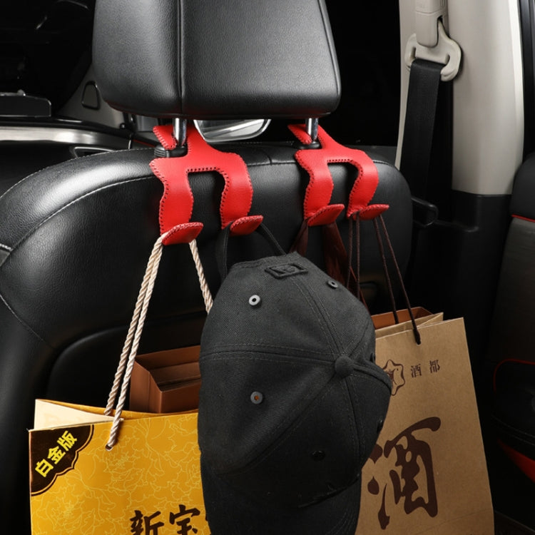 Car Double Hook Stainless Steel Rear Headrest Mobile Phone Holder(Black) - Auto Fastener & Clips by PMC TechLife | Online Shopping South Africa | PMC TechLife | Buy Now Pay Later Mobicred
