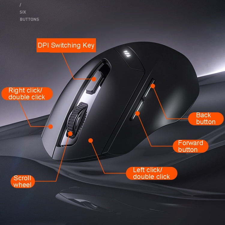 Inphic DR01 Bluetooth 3 Mode Wireless Mouse Charging Quiet Office Game Laptop Computer Home Use(Black) - free shipping - PMC Jewellery - Order now!