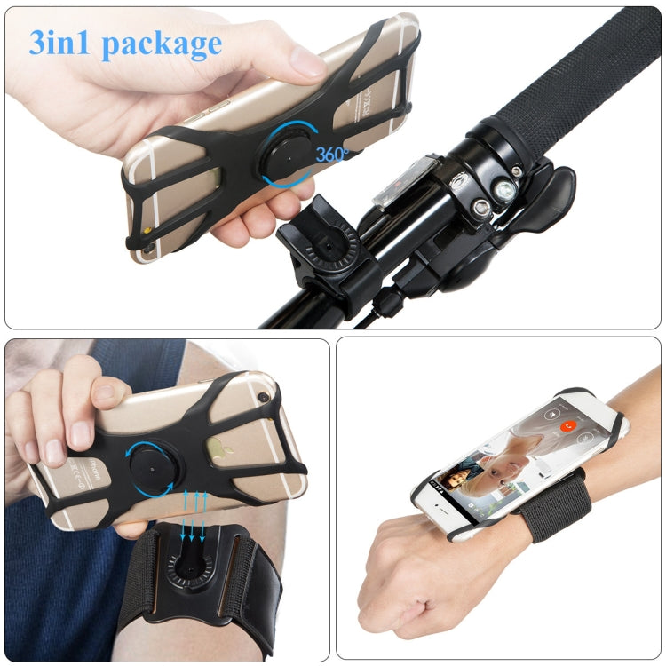 3 In 1 Disassembered Rotating Arm Belt Bag Sports Phone Bag Bracket For 4.5-7 inch Phones(Black) - Other by PMC TechLife | Online Shopping South Africa | PMC TechLife | Buy Now Pay Later Mobicred