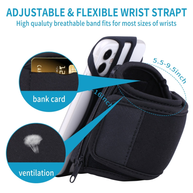 For 4.5-7 inch Phone Zipper Pocket Removable Rotating Arm Belt Bag Running Riding Phone Case(8 Claw Black) - Other by PMC TechLife | Online Shopping South Africa | PMC TechLife | Buy Now Pay Later Mobicred