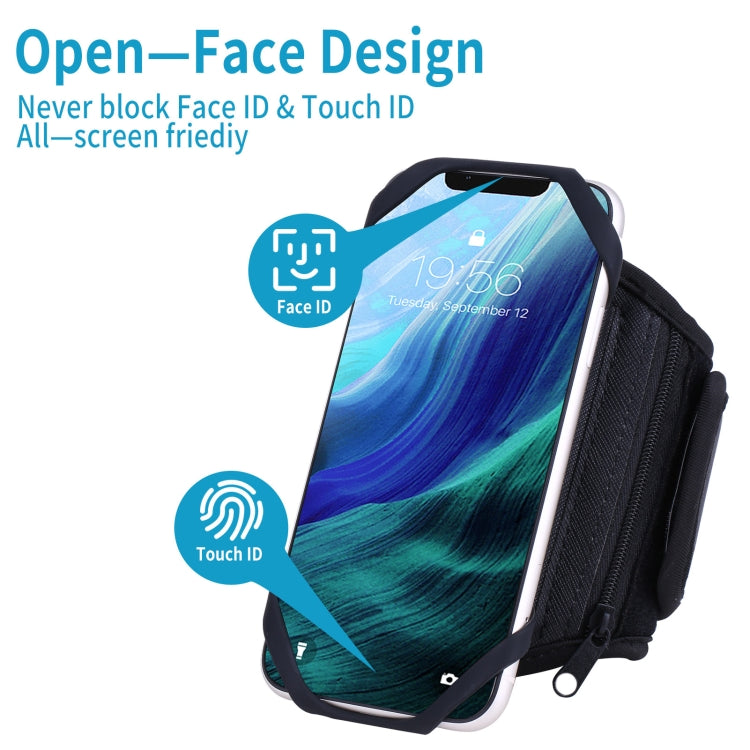 For 4.5-7 inch Phone Zipper Pocket Removable Rotating Arm Belt Bag Running Riding Phone Case(4 Claw Black) - Other by PMC TechLife | Online Shopping South Africa | PMC TechLife | Buy Now Pay Later Mobicred