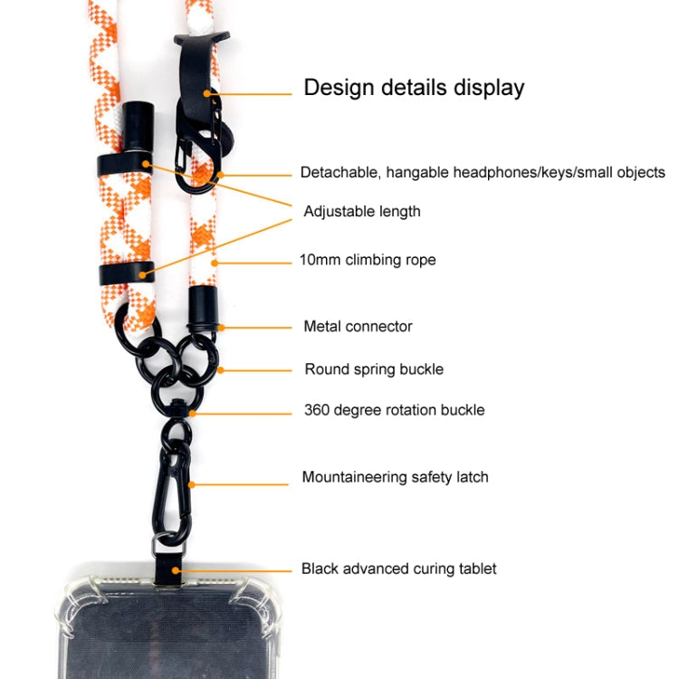 10mm Thick Rope Mobile Phone Anti-Lost Adjustable Lanyard Spacer(Blue White) - Lanyards & Wrist Straps by PMc TechLife | Online Shopping South Africa | PMc TechLife | Buy Now Pay Later Mobicred