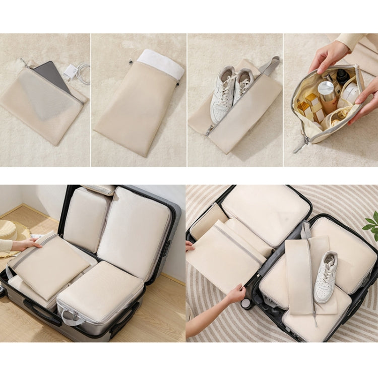 9 In 1  Compression Packing Cubes Expandable Travel Bags Luggage Organizer(Beige) - Storage Bags by PMC Jewellery | Online Shopping South Africa | PMC Jewellery