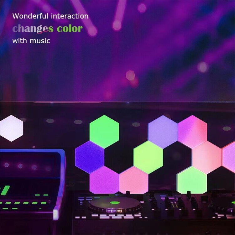 10pcs/set RGB Symphony Hexagon Lights DIY Bedside Ambient Wall Lamp Smart Honeycomb Light(WIFI-APP) - Novelty Lighting by PMC TechLife | Online Shopping South Africa | PMC TechLife | Buy Now Pay Later Mobicred