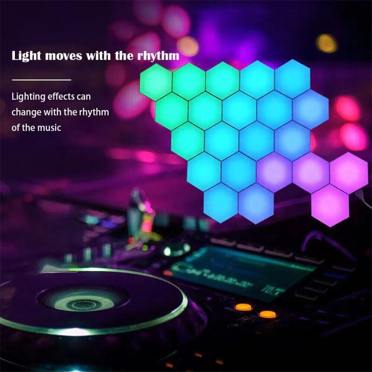 10pcs/set RGB Symphony Hexagon Lights DIY Bedside Ambient Wall Lamp Smart Honeycomb Light(Bluetooth APP) - free shipping - PMC TechLife - Order now!