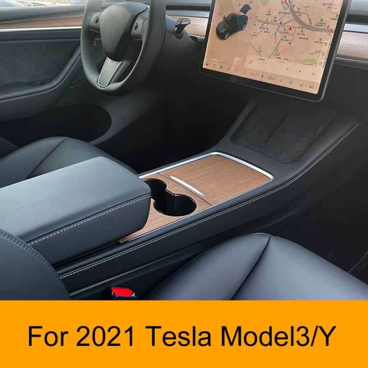 For Tesla Model3/Y Central Control Panel Modification Anti-Scratch Protective Sticker(Log Grain) - Car Interior Mouldings by PMC TechLife | Online Shopping South Africa | PMC TechLife | Buy Now Pay Later Mobicred