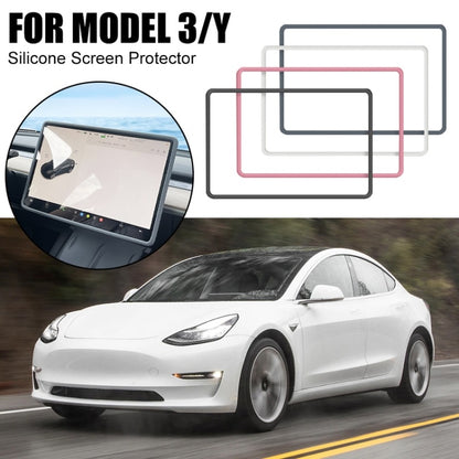 For Tesla Model3/Y Screen Bumper Protective Cover Silicone Frame(Black) - Car Interior Mouldings by PMC Jewellery | Online Shopping South Africa | PMC Jewellery | Buy Now Pay Later Mobicred