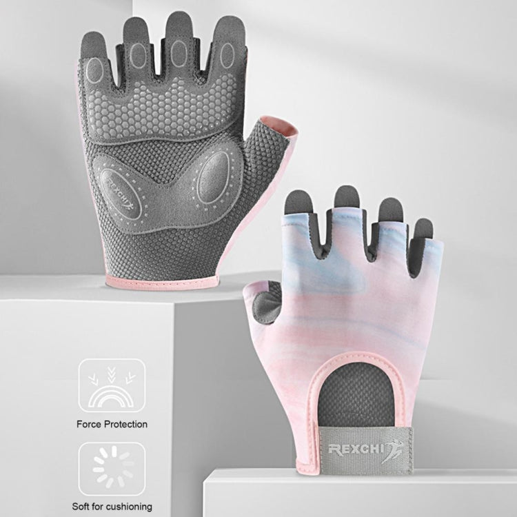 Yoga Sports Gloves Non-slip Shock-absorbing Half-finger Anti-cocoon Gloves, Size: M(Purple) - Safety Gloves by PMC TechLife | Online Shopping South Africa | PMC TechLife | Buy Now Pay Later Mobicred