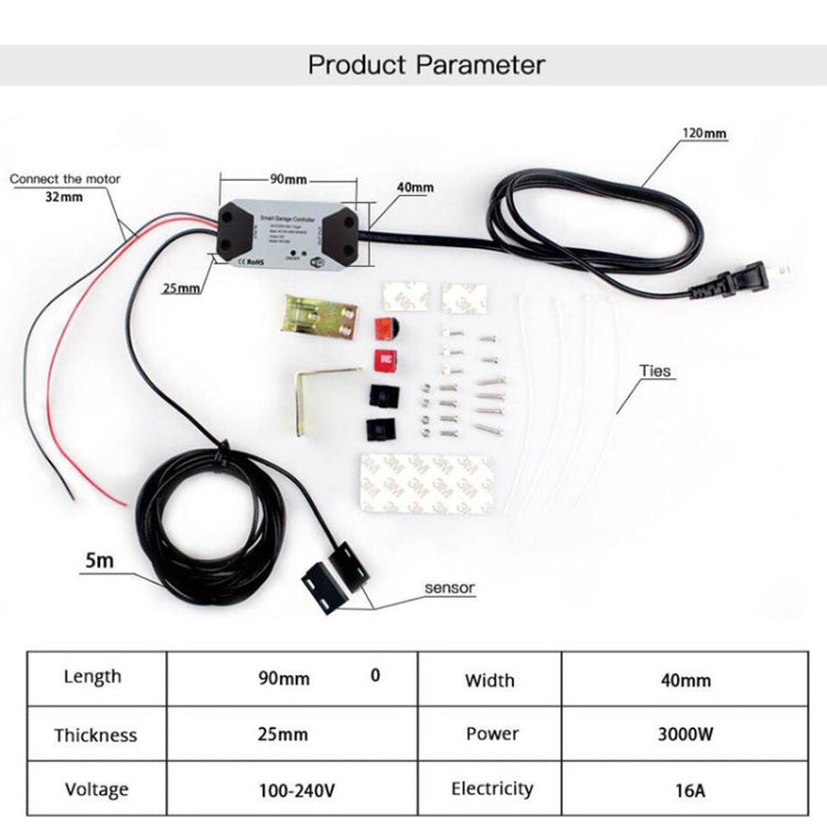 Tuya APP Remote Control WIFI Smart Garage Door Controller, Specification: US Plug - Smart Switch by Tuya | Online Shopping South Africa | PMC Jewellery | Buy Now Pay Later Mobicred