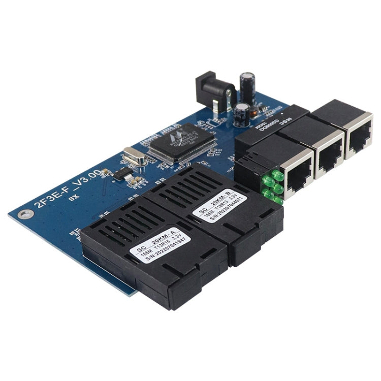 2 Fiber Port+3 Ethernet Port  AB-PCBA 100Mbps Fiber Transceiver - Fiber Receiver by PMC Jewellery | Online Shopping South Africa | PMC Jewellery | Buy Now Pay Later Mobicred