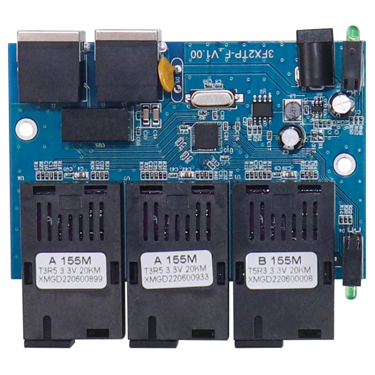 3 Fiber Port+2 Ethernet Port  AAB-PCBA 100Mbps Fiber Transceiver - Fiber Receiver by PMC Jewellery | Online Shopping South Africa | PMC Jewellery | Buy Now Pay Later Mobicred
