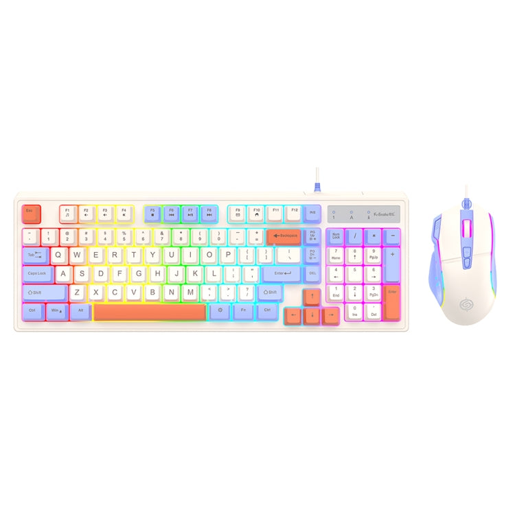 K-Snake Wired E-Sports Keyboard Mouse Mechanical Feel 98 Key Desktop Computer Notebook Keyboard, Style: Keyboard+Mouse (Blue) - free shipping - PMC Jewellery - Order now!