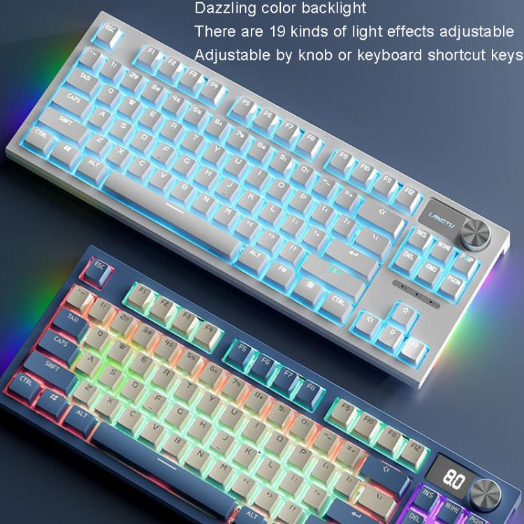 LANGTU LT84 Mechanical Luminous Keyboard, Style: Wired Single-mode Green Shaft (White) - free shipping - PMC Jewellery - Order now!