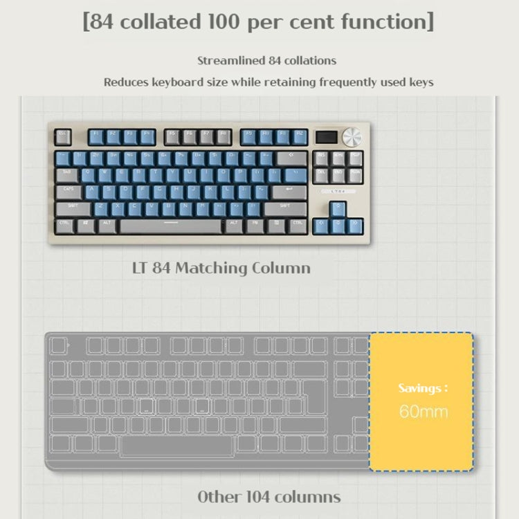 LANGTU LT84 Mechanical Luminous Keyboard, Style: Wireless Tri-Mode RGB Sea-Air Axis Pro ( Whiteout ) - free shipping - PMC Jewellery - Order now!