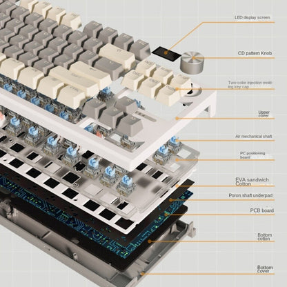 LANGTU LT84 Mechanical Luminous Keyboard, Style: Wired Single-mode Silver Gray Shaft (White) - Wired Keyboard by LANGTU | Online Shopping South Africa | PMC Jewellery | Buy Now Pay Later Mobicred