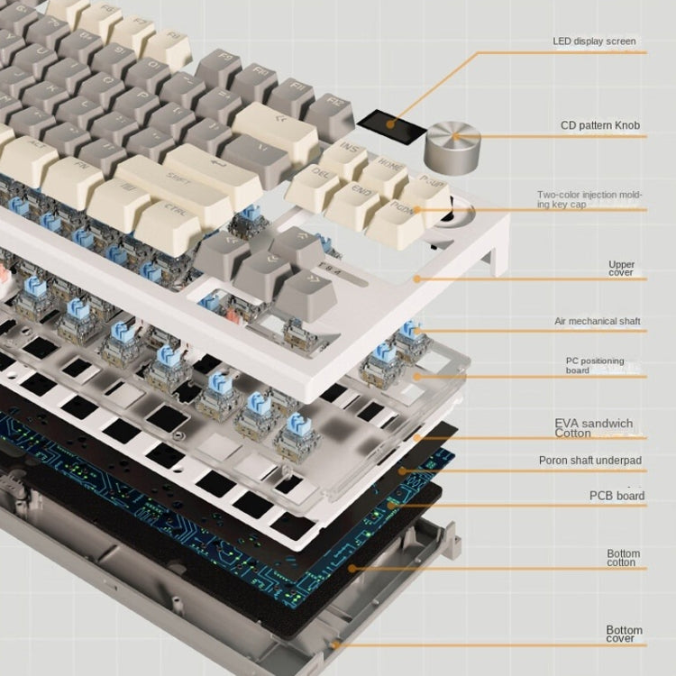 LANGTU LT84 Mechanical Luminous Keyboard, Style: Wired Single-mode Silver Gray Shaft (Dawn) - Wired Keyboard by LANGTU | Online Shopping South Africa | PMC Jewellery | Buy Now Pay Later Mobicred