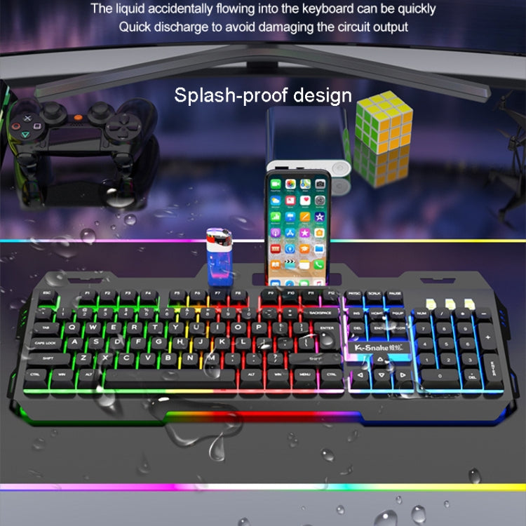 K-Snake Mechanical Feel Keyboard Mouse Kit USB Wired 104 Keycaps Computer Keyboard, Style: Keyboard+Mouse (White) - free shipping - PMC Jewellery - Order now!