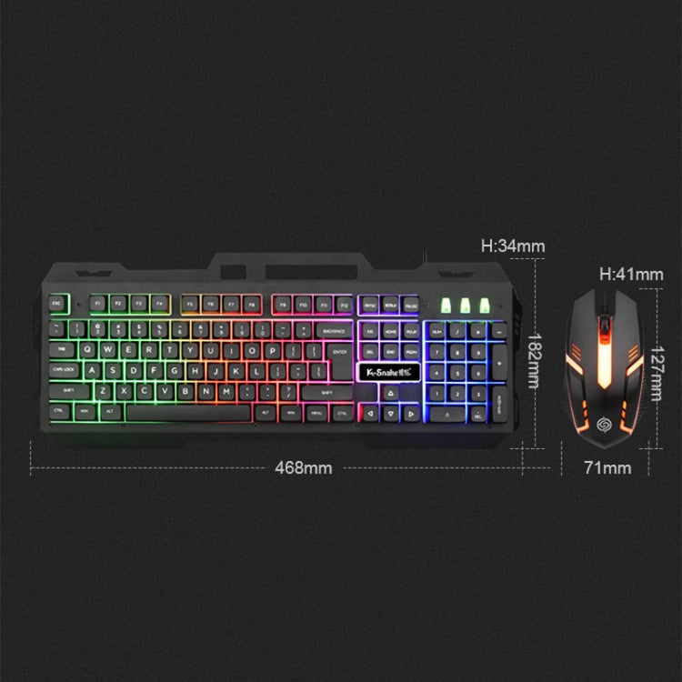 K-Snake Mechanical Feel Keyboard Mouse Kit USB Wired 104 Keycaps Computer Keyboard, Style: Keyboard+Mouse (Black Gray) - Wired Keyboard by K-Snake | Online Shopping South Africa | PMC Jewellery | Buy Now Pay Later Mobicred