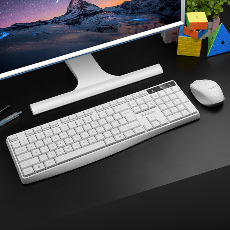 K-Snake WK800 Wireless 2.4G Keyboard Mouse Set Tabletop Computer Notebook Business Office House Use, Color: White - free shipping - PMC Jewellery - Order now!