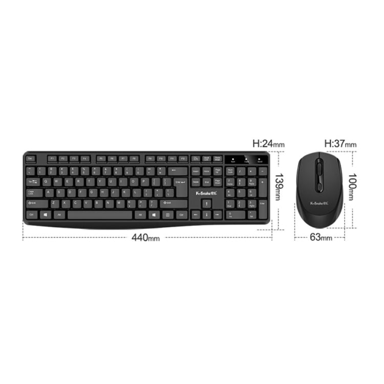 K-Snake WK800 Wireless 2.4G Keyboard Mouse Set Tabletop Computer Notebook Business Office House Use, Color: White - free shipping - PMC Jewellery - Order now!