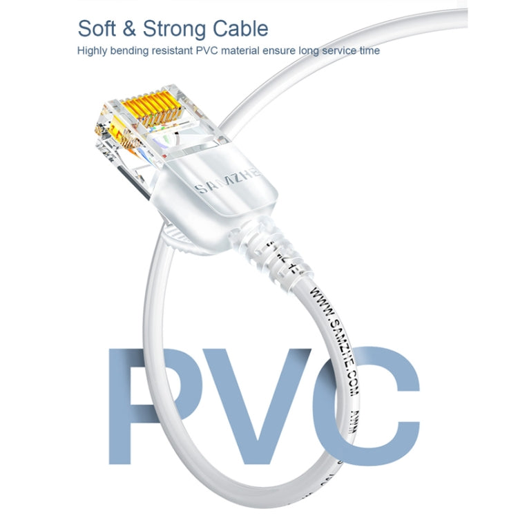 SAMZHE Cat6A Ethernet Cable UTP Network Patch Cable 15m(White) - Lan Cable and Tools by SAMZHE | Online Shopping South Africa | PMC Jewellery | Buy Now Pay Later Mobicred