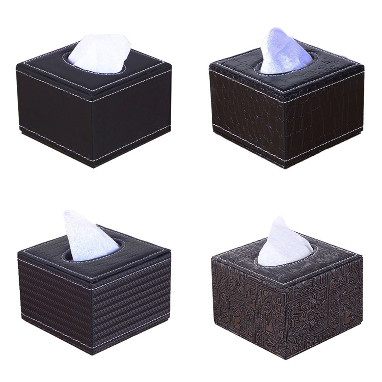 Crocodile Pattern Hotel Restaurant Leather Square Paper Box Car Tissue Box - Tissue Boxes by PMC Jewellery | Online Shopping South Africa | PMC Jewellery | Buy Now Pay Later Mobicred