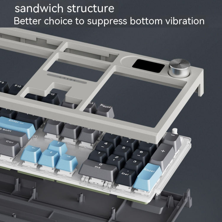 LANGTU LT104 Mechanical Keyboard Backlight Display Flexible DIY Keyboard, Style: Wired Single Mode Gold Axis (Gray Deep) - Wired Keyboard by LANGTU | Online Shopping South Africa | PMC Jewellery | Buy Now Pay Later Mobicred