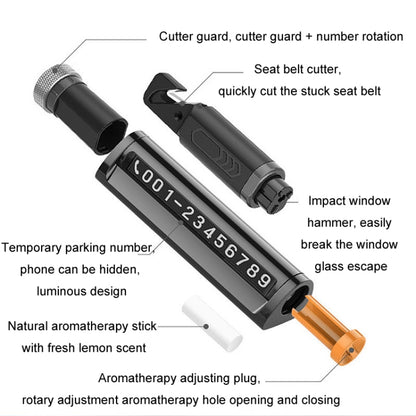 Multifunctional Break Window Mini Safety Hammer Parking Number Plate(Red) - Parking Card by PMC Jewellery | Online Shopping South Africa | PMC Jewellery | Buy Now Pay Later Mobicred