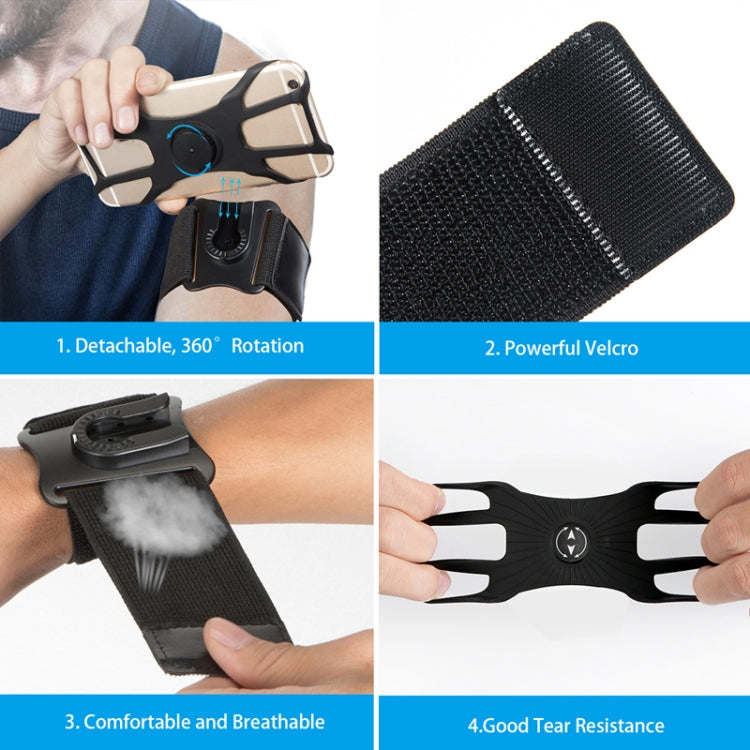 2 In 1 Four Paws Removable Swivel Arm Wrist Strap  For 4.5-6.5 Inch Phones(Black) - Other by PMC TechLife | Online Shopping South Africa | PMC TechLife | Buy Now Pay Later Mobicred
