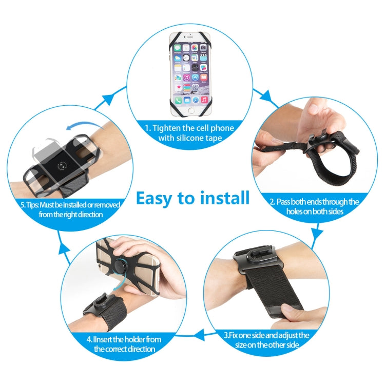 2 In 1 Four Paws Removable Swivel Arm Wrist Strap  For 4.5-6.5 Inch Phones(Blue) - Other by PMC TechLife | Online Shopping South Africa | PMC TechLife | Buy Now Pay Later Mobicred
