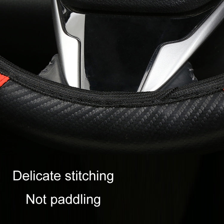 38cm Carbon Fiber Elastic Leather Without Inner Ring Car Steering Wheel Cover, Color: Purple - Steering Wheel Accessories by PMC TechLife | Online Shopping South Africa | PMC TechLife | Buy Now Pay Later Mobicred