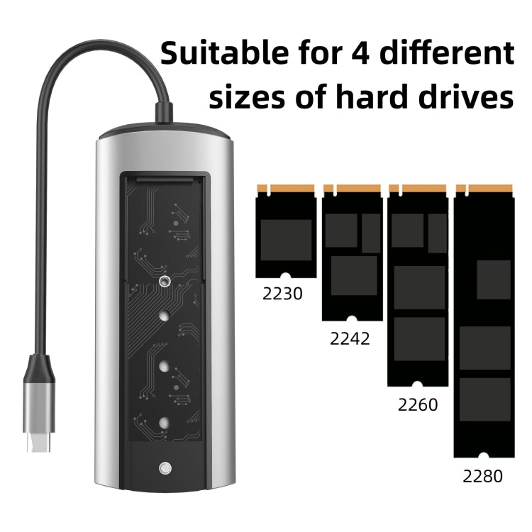 6-In-1 TYPE-C/USB-C To PD+HDMI (4K 30hz) +USB3.0 X 3+SSD Docking Station - USB HUB by PMC TechLife | Online Shopping South Africa | PMC TechLife