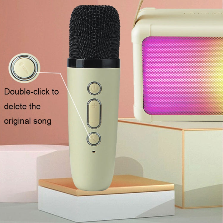 Portable RGB Lighting Effect Bluetooth Speaker Home Mini Karaoke Audio, Style: Dual Microphone+Speaker(Beige) - Microphone by PMC Jewellery | Online Shopping South Africa | PMC Jewellery | Buy Now Pay Later Mobicred