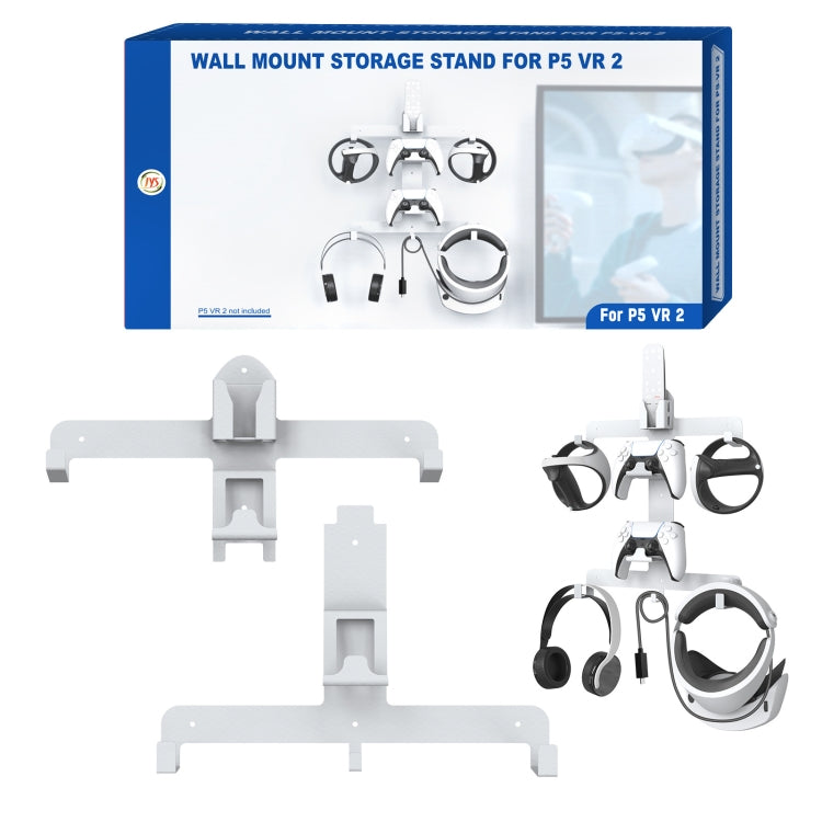 JYS JYS-P5158 For PS5 VR2 Wall Storage Bracket Helmet/Headset/Handle/Remote Control Wall Storage Storage Shelf(White) - free shipping - PMC TechLife - Order now!