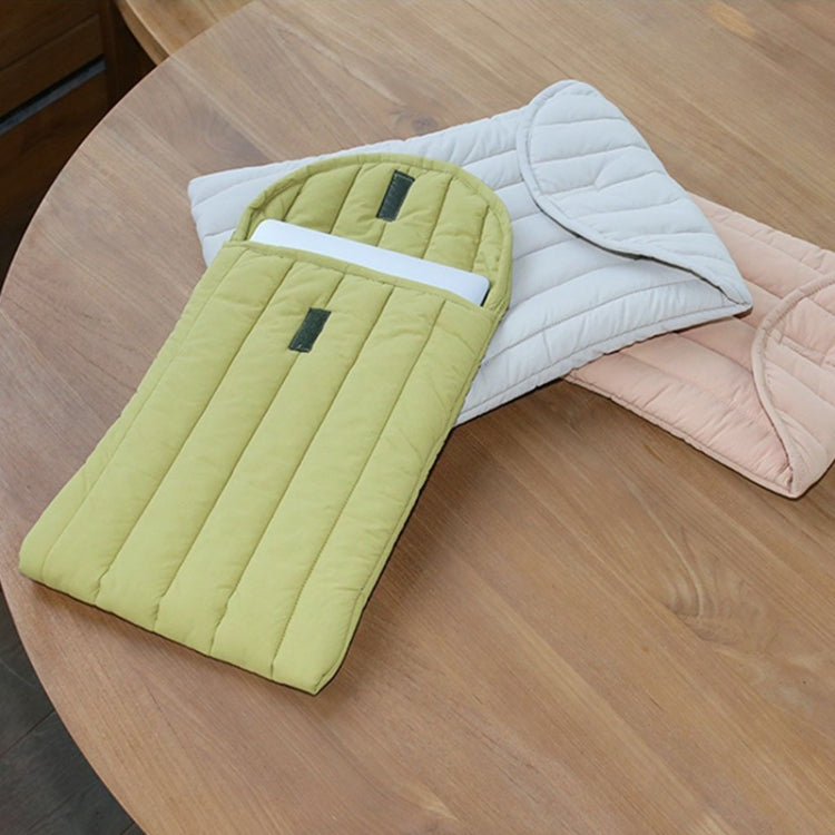9.7-11 inch Flat Cotton Embroidery Inner Bag Lightweight Space Cotton Protective Case(Yellow Green) - 10 - 11 inch by PMC TechLife | Online Shopping South Africa | PMC TechLife | Buy Now Pay Later Mobicred