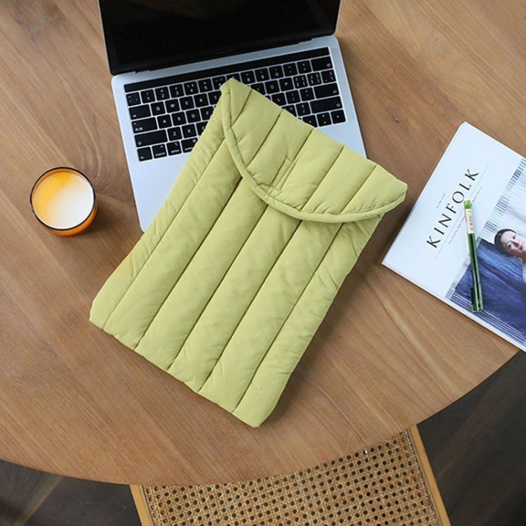 9.7-11 inch Flat Cotton Embroidery Inner Bag Lightweight Space Cotton Protective Case(Yellow Green) - 10 - 11 inch by PMC TechLife | Online Shopping South Africa | PMC TechLife | Buy Now Pay Later Mobicred
