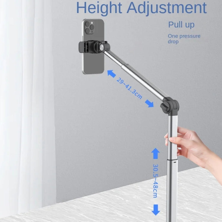 Mobile Live Piercing Bracket Aluminum Alloy 360 Degree Rotation Telescopic Adjustment Bedside Desktop Live Bracket(Gray) - free shipping - PMc TechLife - Order now!