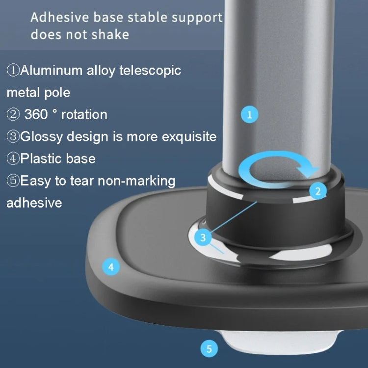Mobile Live Piercing Bracket Aluminum Alloy 360 Degree Rotation Telescopic Adjustment Bedside Desktop Live Bracket(Gray) - free shipping - PMc TechLife - Order now!