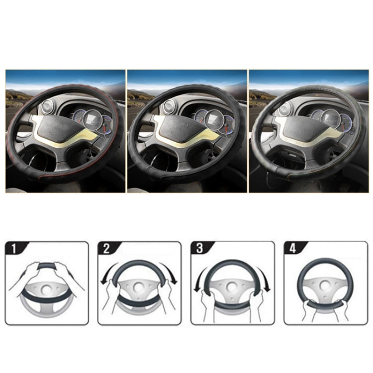 47cm Leather Truck Steering Wheel Cover(Black) - Steering Wheel Accessories by PMC TechLife | Online Shopping South Africa | PMC TechLife | Buy Now Pay Later Mobicred