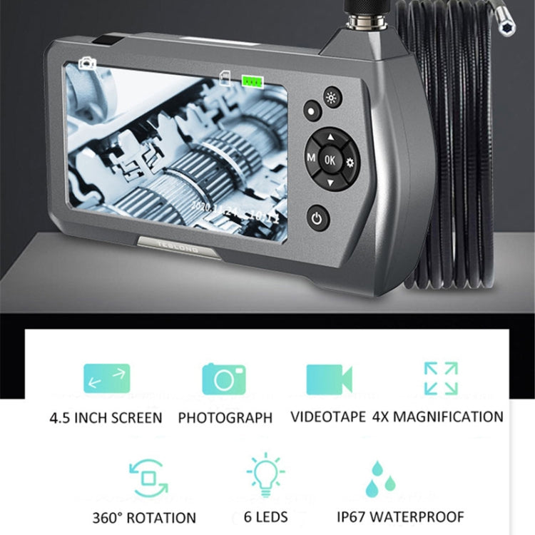 TESLONG NTS450A 4.5-inch Screen Industrial Handheld Endoscope with Light, Speci: 5.5mm Lens -3m - free shipping - PMC TechLife - Order now!