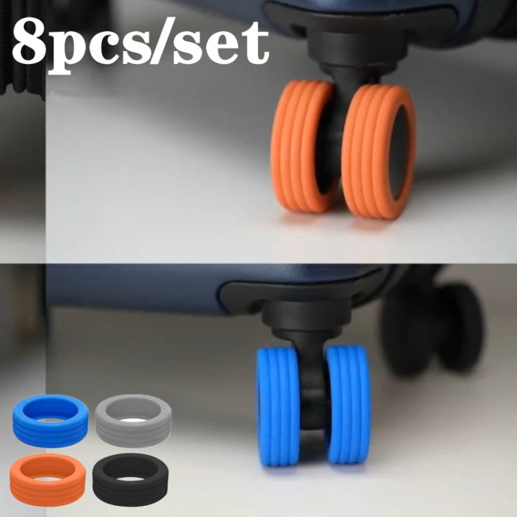 8pcs /Set Silicone Luggage Wheels Cover Protector Silent Anti Wear Caster Shoes(Blue) - Accessories by PMC Jewellery | Online Shopping South Africa | PMC Jewellery