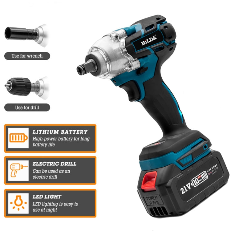 HILDA Motorized Wrenches Lithium Repair Parts With 22mm Socket, US Plug, Model: Red With 1 Battery+1 Charger(1500mAh) - free shipping - PMC TechLife - Order now!