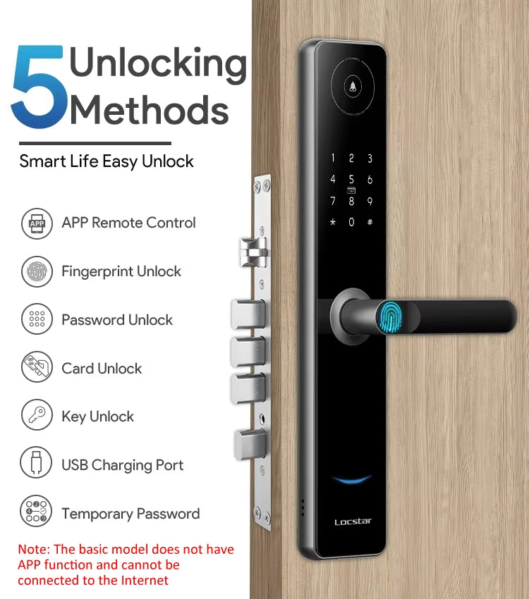 A60 Smart Fingerprint Password Door Lock With Doorbell, Spec: Basic Version Gold - Door Lock by PMc TechLife | Online Shopping South Africa | PMc TechLife | Buy Now Pay Later Mobicred