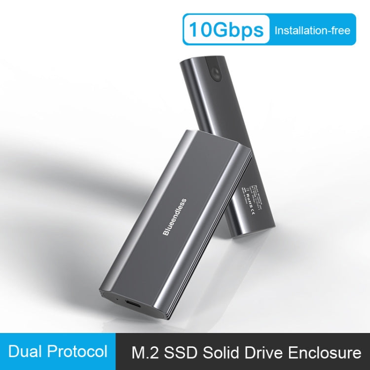 Blueendless 2810 General Dual Protocol Wiring C-A M.2 Mobile Hard Disk Case SSD External Solid Hard Drive Enclosure Box - HDD Enclosure by Blueendless | Online Shopping South Africa | PMC Jewellery | Buy Now Pay Later Mobicred