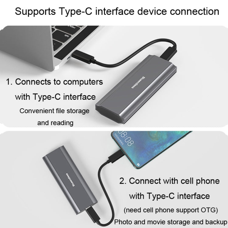 Blueendless 2810 Single SATA Protocol Wiring 2-in-1 M.2 Mobile Hard Disk Case SSD External Solid Hard Drive Enclosure Box - HDD Enclosure by Blueendless | Online Shopping South Africa | PMC Jewellery | Buy Now Pay Later Mobicred