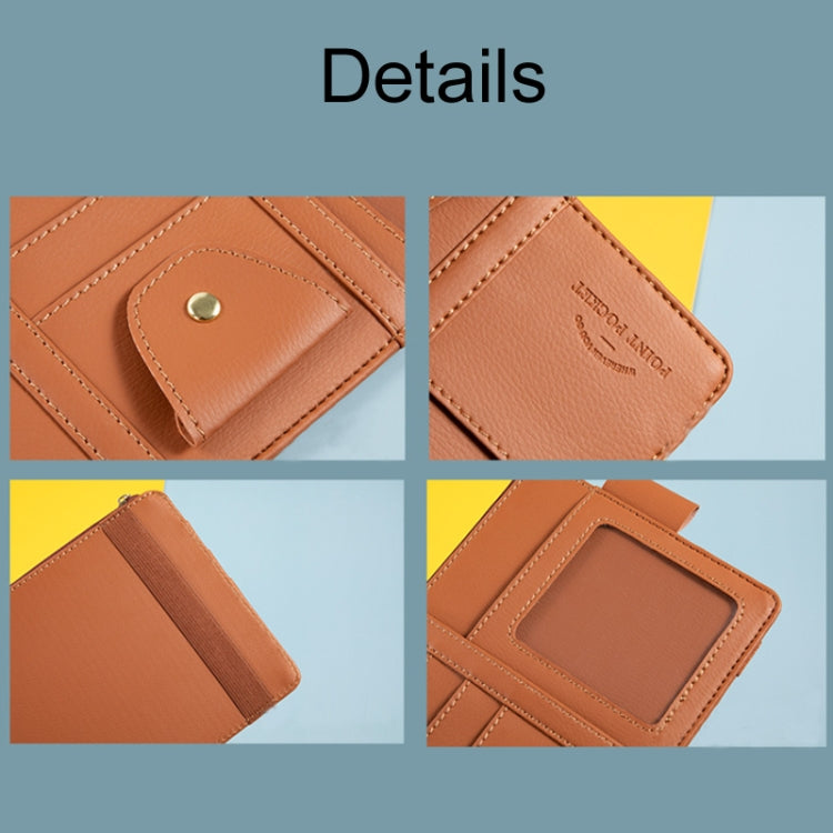 Car Sun Visor Storage Glasses Card Holder Mobile Phone Storage Bag(Zipper Brown) - Sunglasses & Glasses Clips by PMC Jewellery | Online Shopping South Africa | PMC Jewellery | Buy Now Pay Later Mobicred