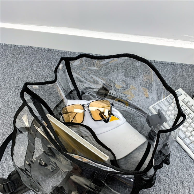 Transparent PVC Large Capacity Casual Outdoor Waterproof Travel Backpack(Black) - Double-shoulder Bags by PMC TechLife | Online Shopping South Africa | PMC TechLife | Buy Now Pay Later Mobicred