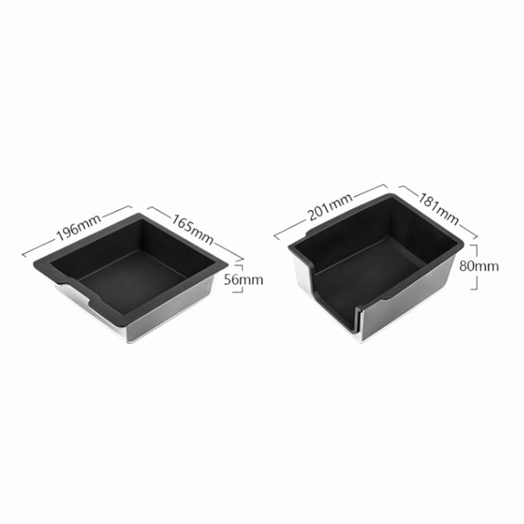 For Tesla Model 3 / Y Silicone Double Layer Storage Small Ice Box, Style: Center Front With Divider (Black) - Stowing Tidying by PMC Jewellery | Online Shopping South Africa | PMC Jewellery | Buy Now Pay Later Mobicred